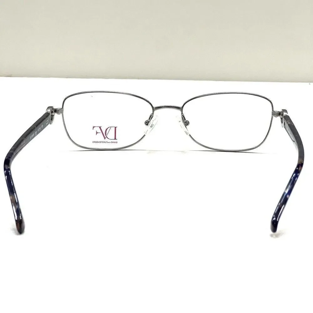 NEW Diane von Furstenberg DVF 8046 046 Matte Silver Eyeglasses Frames 51-16-135